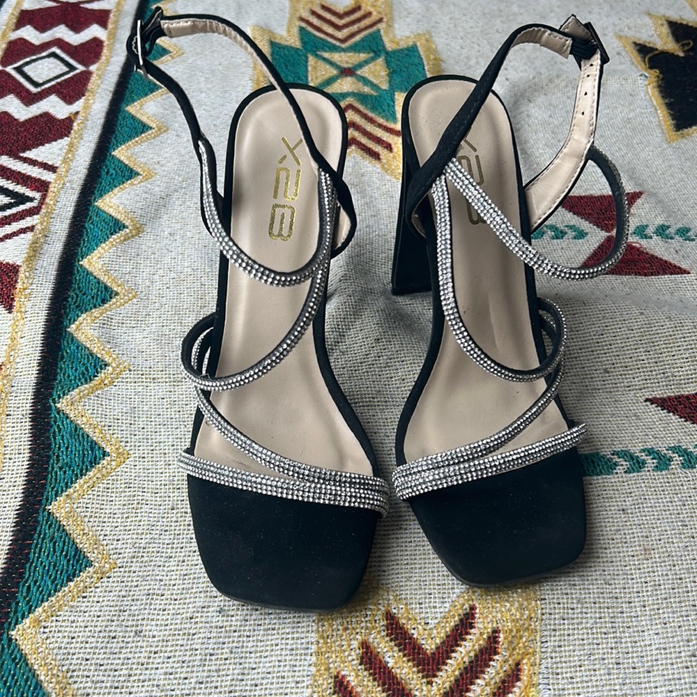 X2B Rhinestone Strappy High Heel Sandal